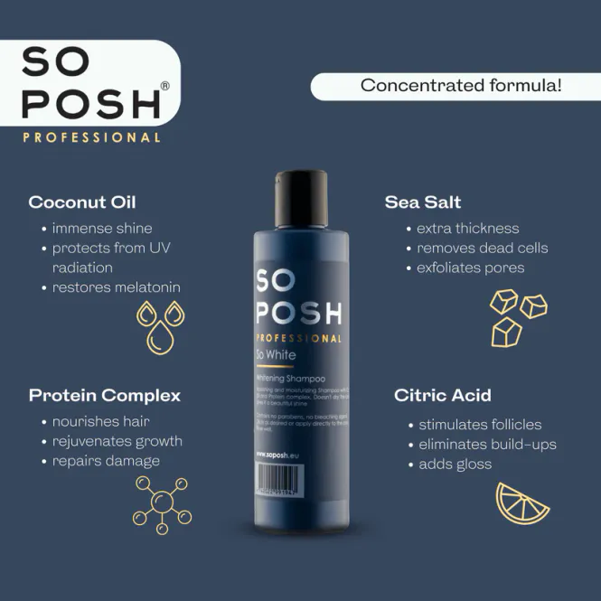 Hovedbilde So White whitening 1L. shampoo, SoPosh