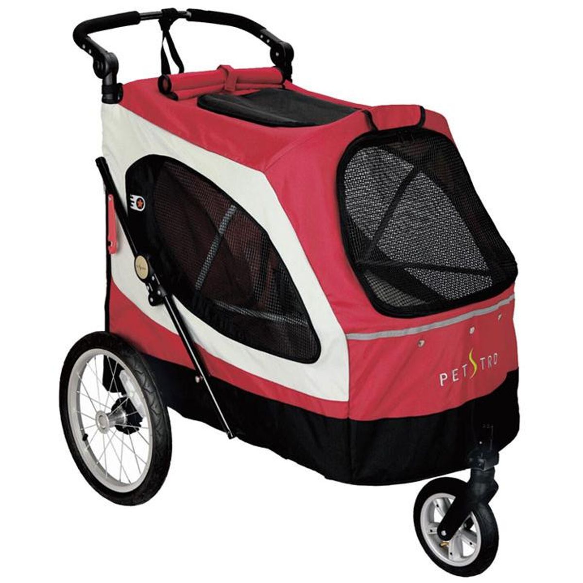 Komplett erstatningsduk, XL 3 hjuls stroller (Rød-Grå), Petstro