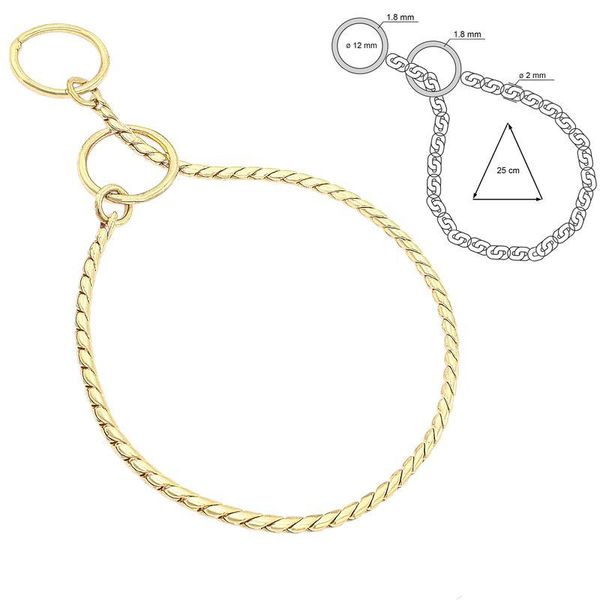 Hovedbilde 25cm x 2mm Snake Strup Gold Plated, Sorma