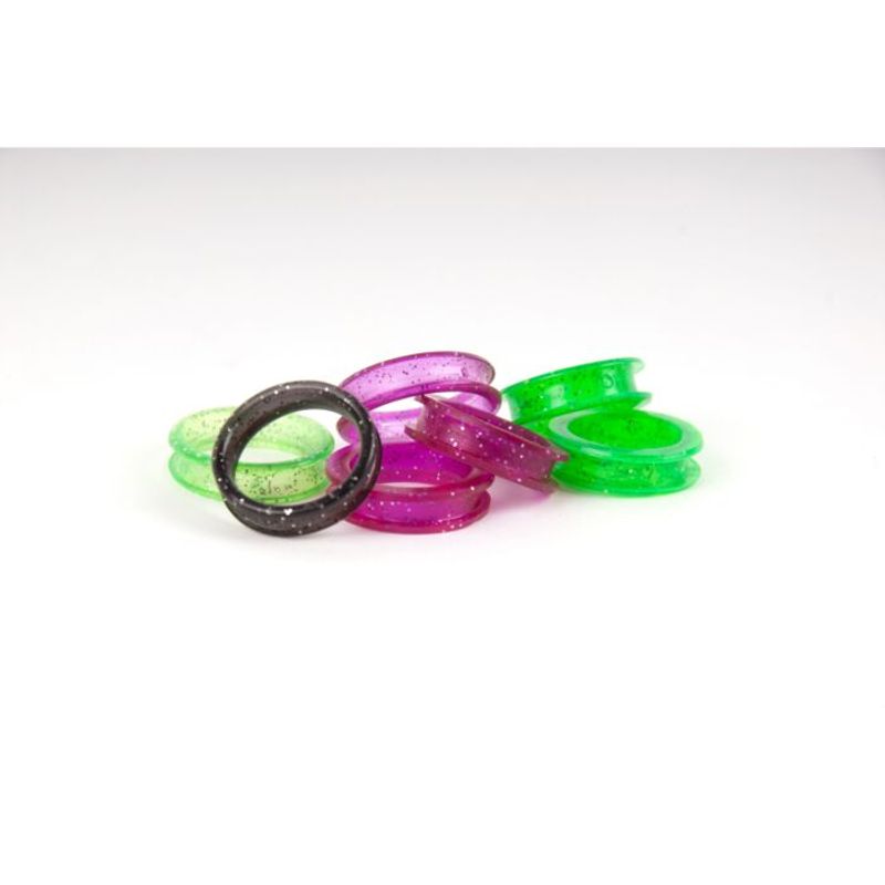 Finger Ring 20 mm Green Fine Glitter Scissor rings 2 Pcs, Show T