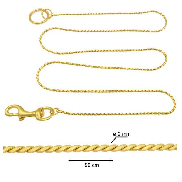 Hovedbilde Snake Leash Without Handle Ø2mm x 90cm, Gold ...