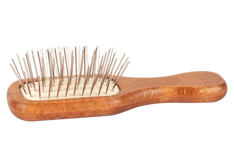 Mini Wooden Pin Brush Walnut 12 cm, ShowTech