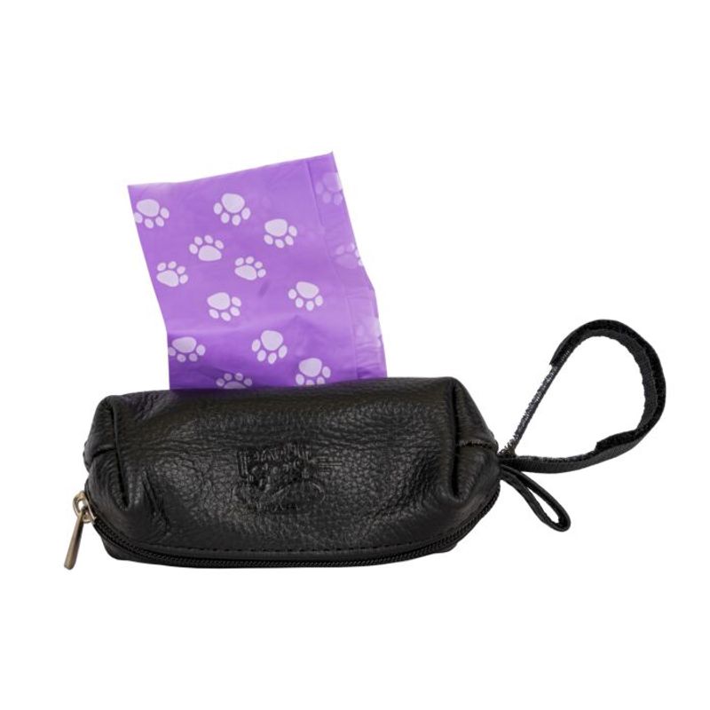 Poop Bag Holder Leather - Black, Travel