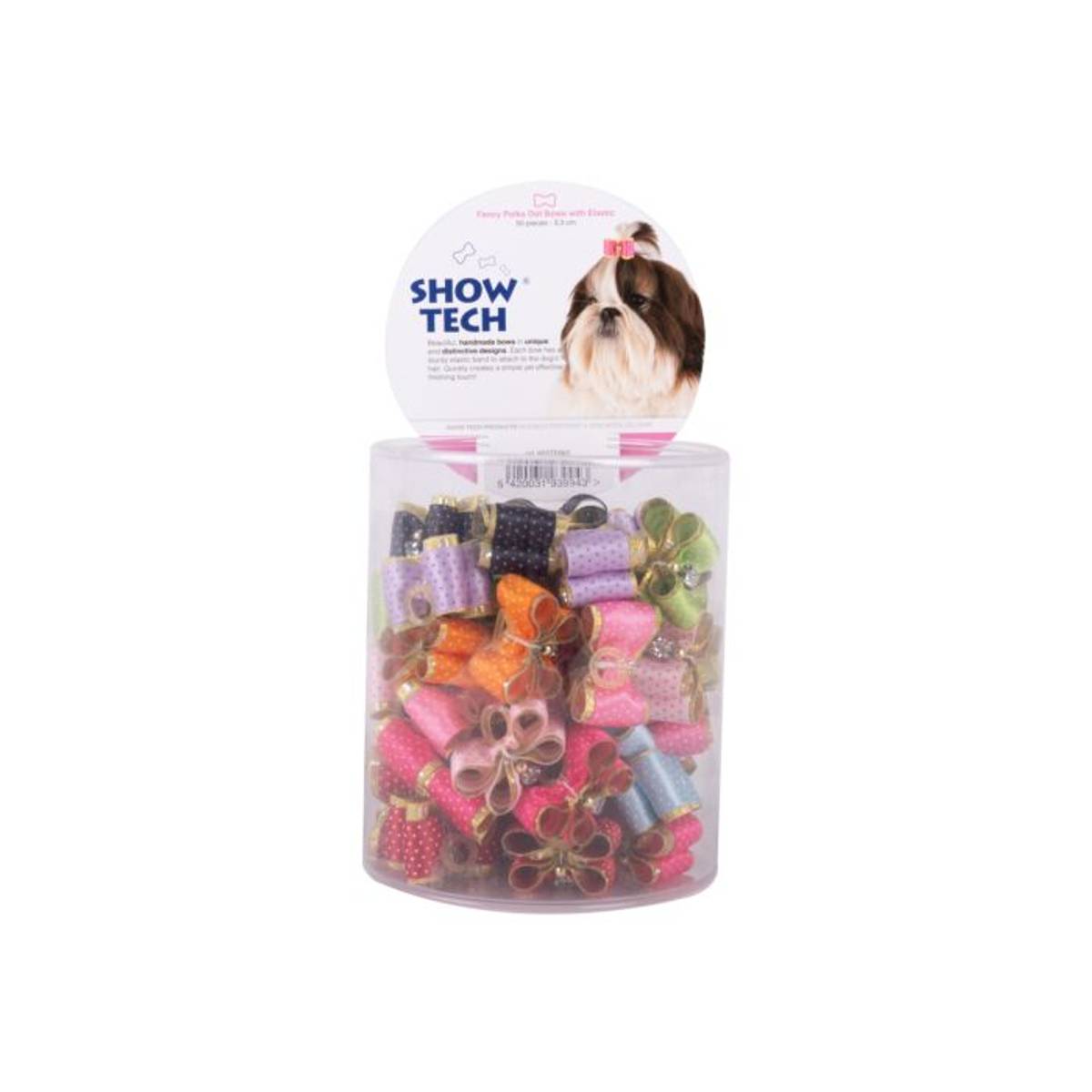 Fancy Polka Dot Bows with Elastic 50 pcs Bows, ShowTech